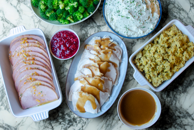 Holiday Turkey and Ham Dinner Full Pan